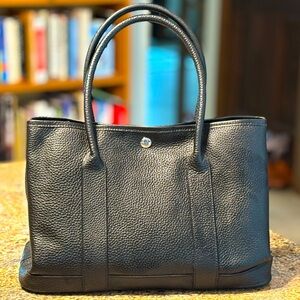 Hermes Garden Party tote in black grain leather, 30L